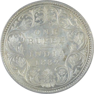 Silver One Rupee Coin of Victoria Empress of 1882.