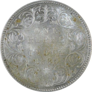 Silver One Rupee Coin of Victoria Empress of 1885.