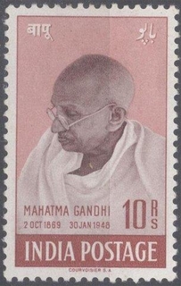 INDIA, 1948 Gandhi 10 Rs. mounted mint in fresh condition, white gum, fine to very fine.