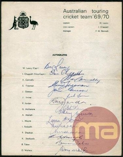 Rare Autographs of the Australian Touring Cricket Team.