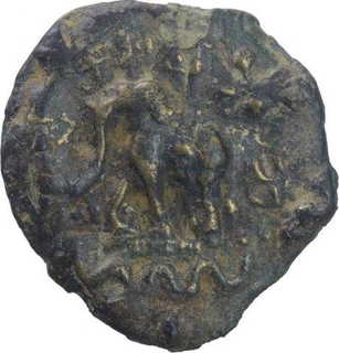 Cast Copper Karshapana Coin of Kaushambi Region.