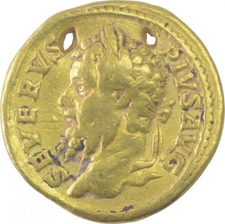 Gold Aureus Coin of Ancient Roman of Septimius Severus.