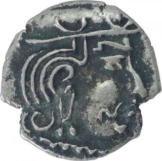 Silver Drachma Coin of Damasena of Western Kshatrapas of Kardamaka Family.