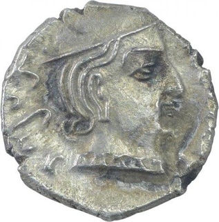 Silver Drachma Coin of Damajadashri II of Western Kshatrapas of Kardamaka Family.