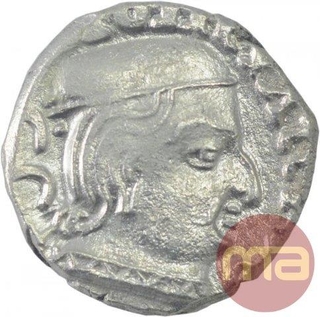 Silver Drachma Coin of Viradaman of Western Kshatrapas of Kardamaka Family.