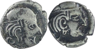 Silver Drachma Coin of Vijayasena of Western Kshatrapas of Kardamaka Family.