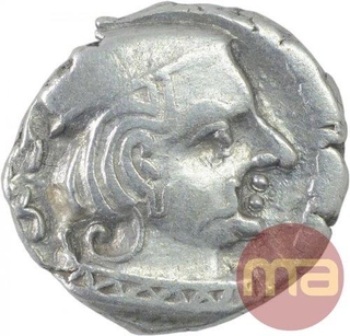 Silver Drachma Coin of Rudrasimha II of Western Kshatrapas of Kardamaka Family.