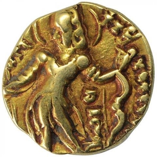 Very Rare Gold Dinar Coin of Chandragupta II of Gupta Dynasty of Archer Type.