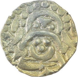 Base Gold Four & Half Masha Coin of Gangeya Deva of Kalchuris of Tripuri.