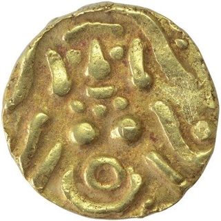 Gold Four & Half Masha Coin of Kumara Pala of Yadavas of Tribhuvanagiri.