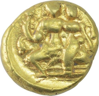 Gold Varaha Coin of Sadashivarayaru of Tuluva Dynasty of Vijayanagara Empire.