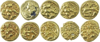 Gold Varaha Coins of Krishnadevaraya of Vijayanagara Empire.