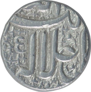 Silver One Rupee Coin of Akbar of Ahmadabad Mint of Farwardin Month. 