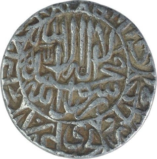 Silver One Rupee Coin of Akbar of Hadrat Delhi Mint. 