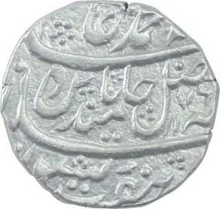 Silver One Rupee Coin of Mahe Indrapur Mint of Bharatpur State.