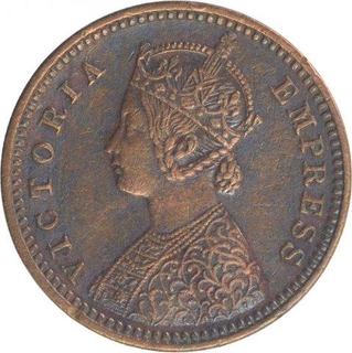 Copper One Twelfth Anna Coin of Dewas Senior Branch.