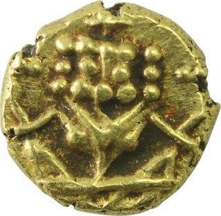 Gold Fanam Coin of Krishnaraja Wadiyar III of Mysore State.