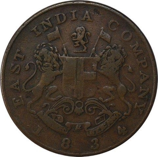 Copper Half Anna Coin of Bombay Presidency.