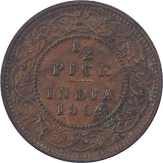 Copper Half Pice Coin of King Edward VII of Calcutta Mint of 1904.