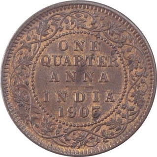 Copper One Quarter Anna Coin of King Edward VII Of Calcutta Mint of 1903.