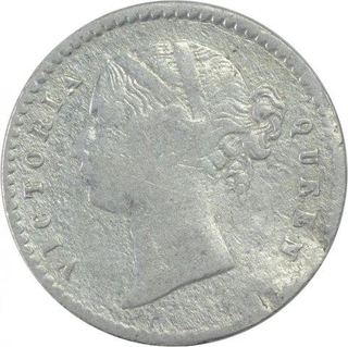 Silver Mule Two Annas Coin of Victoria Queen of 1841. 