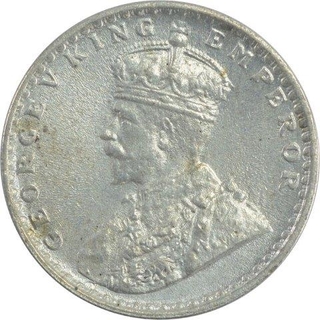 Silver Two Annas Coin of King George V of Calcutta Mint of 1915.