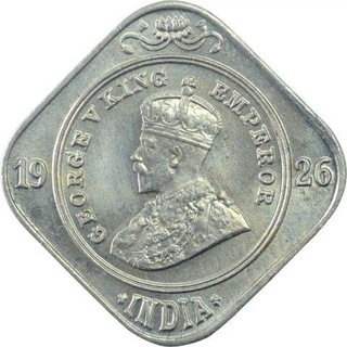 Copper Nickle Two Annas Coin of King George V of  of Bombay Mint of 1926.