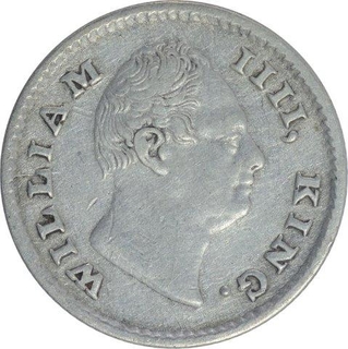 Rare Silver Quarter Rupee Coin of King William IIII of Calcutta Mint of 1835.