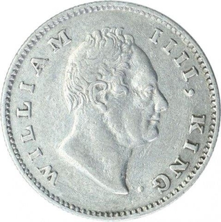 Silver Half Rupee Coin of King William IIII of Bombay Mint of 1835.