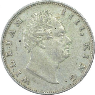 Rare Silver One Rupee Coin of King William IIII of Bombay Mint of 1835. 