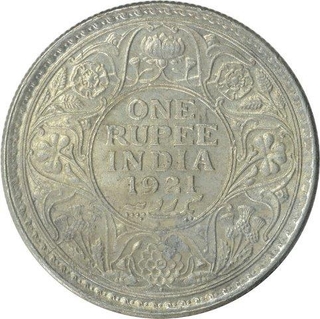 Silver One Rupee Coin of King George V of Bombay Mint of 1921.