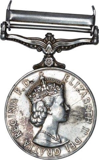 Silver Medal of Queen Elizabeth II of FOR CAMPAIGN SERVICE of United Kingdom.