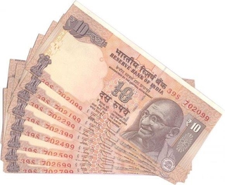 Error Ten Rupees Notes of Republic India.