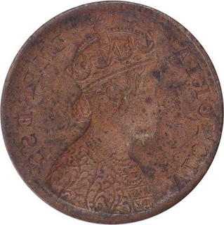 Error Copper Half Pice Coin of Victoria Empress.