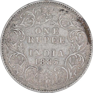 Error Silver One Rupee Coin of Victoria Empress of Bombay Mint of 1885.