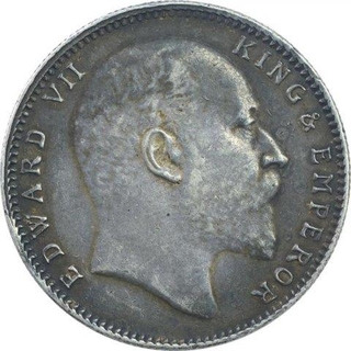 Error Silver One Rupee Coin of King Edward VII.