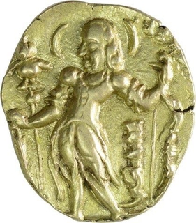 Gold Dinar Coin of Chandragupta II of Gupta Dynasty of Archer Type.