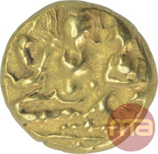 Gold Half Varaha Coin of Hari Hara II of Vijayanagar Empire.