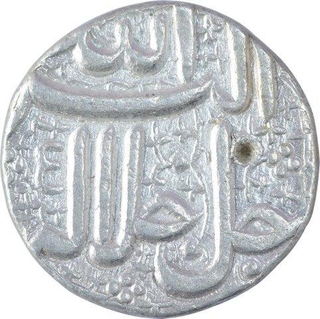 Silver One Rupee Coin of Akbar of Ahmadabad Mint of Khurdad Month.