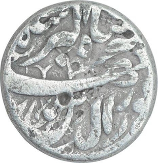 Silver One Rupee Coin of Jahangir of Dehli Mint of Aban Month.