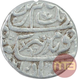 Silver One Rupee Coin of Aurangzeb of Surat Bandar e Mubarak Mint.