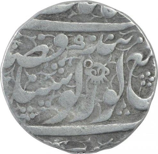 Silver One Rupee Coin of Amritsar Mint of Sikh Empire.