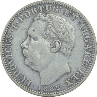 Silver Rupia Coin of Luiz I of Indo Portuguese.