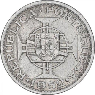 Copper Nickel One Rupia Coin of Indo Portuguese.