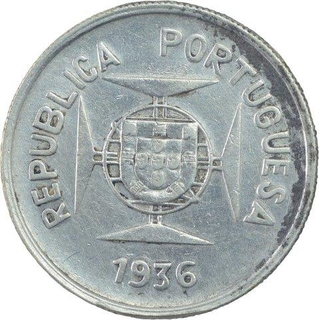 Silver Half Rupia Coin of Portuguese Administration of Indo Portuguese.