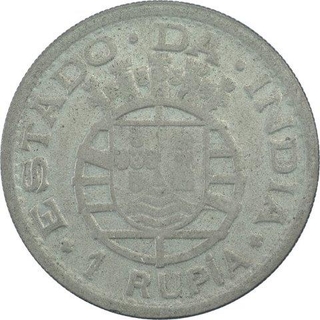 Silver One Rupia Coin of Portuguese Administration of Indo Portuguese.