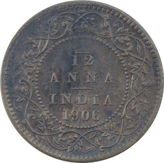 Copper One Twelfth Anna Coin of King Edward VII of Calcutta Mint of 1906.