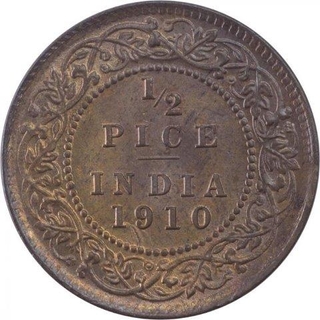 Bronze Half Pice Coin of King Edward VII Of Calcutta Mint of 1910.