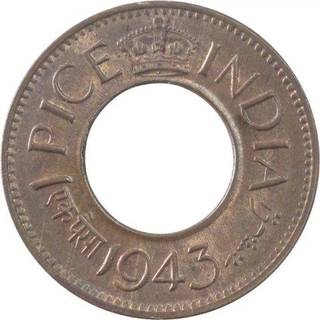 Bronze One Pice Coin of King George VI of Pretoria Mint of 1943.