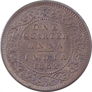 Copper One Quarter Anna Coin of Victoria Queen of Calcutta Mint of 1862.